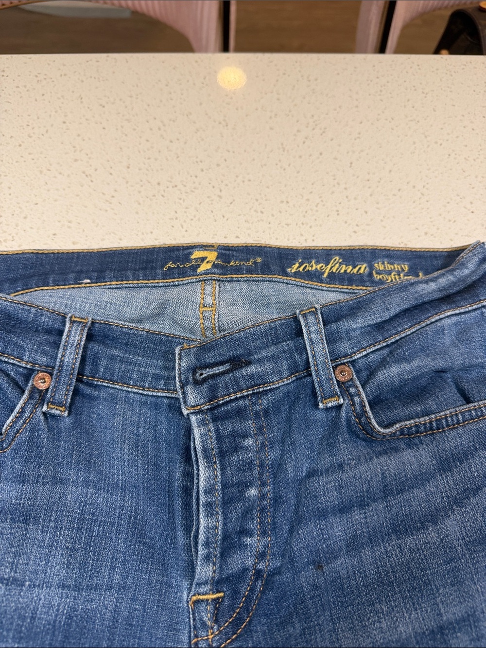 7 For All Mankind Josefina Skinny Jeans - Blue Wash